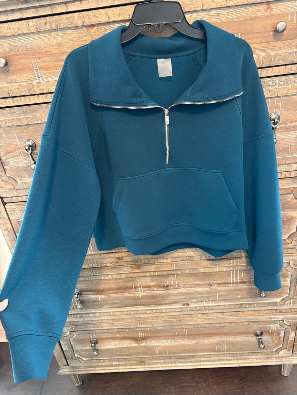 CALIA by Carrie Underwood Teal Half-Zip Pullover Scuba - Picture 4 of 4